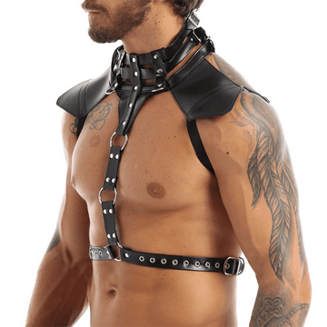 Faux Leather Body Chest Harness / Slim Fit Top Harness / Male Cosplay Costume Bondage - EVE's SECRETS